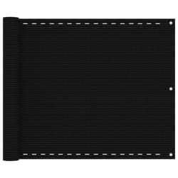 vidaXL Balcony Screen HDPE Outdoor Garden Protective Fence Privacy Sunshade - black, 75 x 400 cm