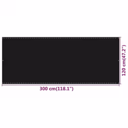 vidaXL Balcony Screen Black 120x300 cm HDPE Privacy Protective Fence Screen