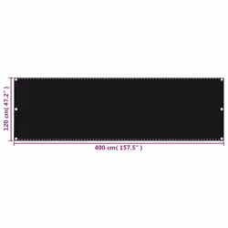 vidaXL Balcony Screen Black 120x400 cm HDPE Garden Outdoor Privacy Screen - Additional view 4