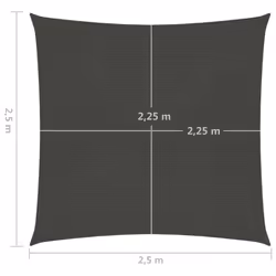 vidaXL Sunshade Sail 160 g/mÂ² Anthracite 2.5x2.5 m HDPE Outdoor Sunscreen - Additional view 5