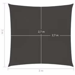 vidaXL Sunshade Sail 160 g/mÂ² Anthracite 3x3 m HDPE Outdoor Garden Sunscreen - Additional view 5