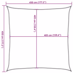 vidaXL Sunshade Sail 160 g/mÂ² HDPE Patio Sunscreen Outdoor Canopy Party Tent - anthracite, 4.5 x 4.5 m - Additional view 9