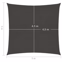 vidaXL Sunshade Sail 160 g/mÂ² Anthracite 5x5 m HDPE Garden Patio Canopy Awning - Additional view 5