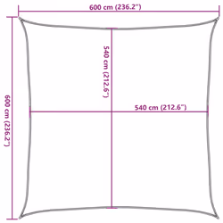 vidaXL Sunshade Sail 160 g/mÂ² HDPE Patio Sunscreen Outdoor Canopy Party Tent - anthracite, 6 x 6 m - Additional view 9