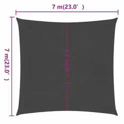 vidaXL Sunshade Sail 160 g/m? Anthracite 7x7 m HDPE Sunscreen Sun Sail Tarp - Additional view 5