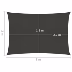 vidaXL Sunshade Sail 160 g/mÂ² Anthracite 2x3 m HDPE Garden Patio Canopy Awning - Additional view 5