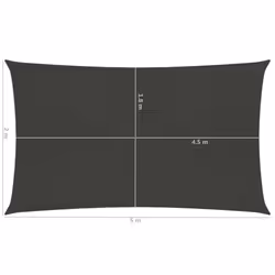 vidaXL Sunshade Sail 160 g/mÂ² Anthracite 2x5 m HDPE Garden Patio Canopy Awning - Additional view 5