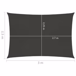 vidaXL Sunshade Sail 160 g/mÂ² Anthracite 2.5x3 m HDPE Garden Canopy Awning - Additional view 5