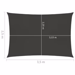 vidaXL Sunshade Sail 160 g/mÂ² Anthracite 2.5x3.5 m HDPE Garden Canopy Awning - Additional view 5