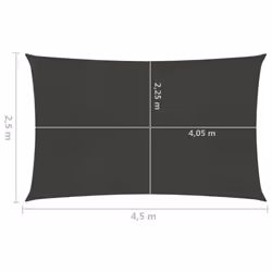 vidaXL Sunshade Sail 160 g/mÂ² Anthracite 2.5x4.5 m HDPE Garden Canopy Awning - Additional view 5