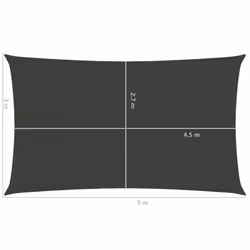 vidaXL Sunshade Sail 160 g/mÂ² Anthracite 3x5 m HDPE Garden Patio Canopy Awning - Additional view 5