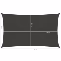 vidaXL Sunshade Sail 160 g/mÂ² Anthracite 3x6 m HDPE Outdoor Garden Sunscreen - Additional view 5