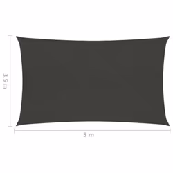 vidaXL Sunshade Sail 160 g/mÂ² Anthracite 3.5x5 m HDPE Garden Sunscreen Canopy - Additional view 5