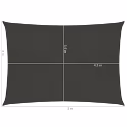 vidaXL Sunshade Sail 160 g/mÂ² Anthracite 4x5 m HDPE Garden Sunscreen Canopy - Additional view 5