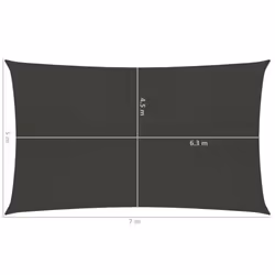 vidaXL Sunshade Sail 160 g/mÂ² Anthracite 5x7 m HDPE Garden Sunscreen Canopy - Additional view 5