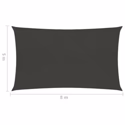 vidaXL Sunshade Sail 160 g/mÂ² Anthracite 5x8 m HDPE Garden Sunscreen Canopy - Additional view 5