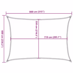 vidaXL Sunshade Sail Canopy Screen Balcony Awning Canopy HDPE Rectangular - anthracite, 6 x 8 m - Additional view 9