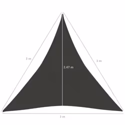 vidaXL Sunshade Sail 160 g/mÂ² Anthracite 3x3x3 m HDPE Patio Sunscreen Canopy - Additional view 5