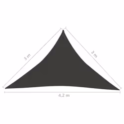 vidaXL Sunshade Sail 160 g/mÂ² Anthracite 3x3x4.2 m HDPE Patio Sunscreen Canopy - Additional view 5