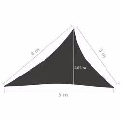 vidaXL Sunshade Sail 160 g/mÂ² Anthracite 3x4x5 m HDPE Outdoor Patio Sunscreen - Additional view 5