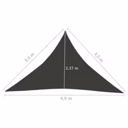 vidaXL Sunshade Sail 160 g/mÂ² Anthracite 3.5x3.5x4.9 m HDPE Outdoor Sunscreen - Additional view 5