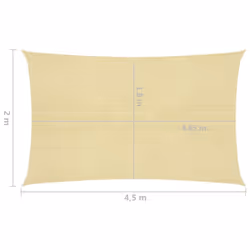vidaXL Sunshade Sail 160 g/mÂ² Beige 2x4.5 m HDPE Sunscreen Patio Shade Canopy - Additional view 5