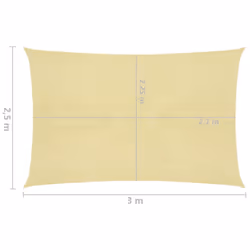 vidaXL Sunshade Sail 160 g/mÂ² Beige 2.5x3 m HDPE Sunscreen Patio Shade Canopy - Additional view 5