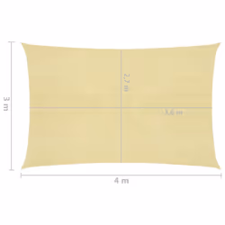 vidaXL Sunshade Sail 160 g/mÂ² Beige 3x4 m HDPE Garden Awning Canopy Sunscreen - Additional view 5