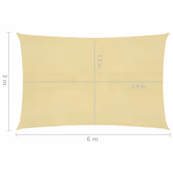 vidaXL Sunshade Sail 160 g/mÂ² Beige 3x6 m HDPE Garden Awning Canopy Sunscreen - Additional view 5