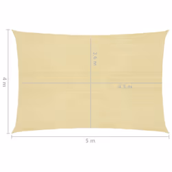 vidaXL Sunshade Sail 160 g/mÂ² Beige 4x5 m HDPE Garden Awning Canopy Sunscreen - Additional view 5