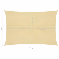 vidaXL Sunshade Sail 160 g/mÂ² Beige 5x7 m HDPE Garden Awning Canopy Sunscreen - Additional view 5