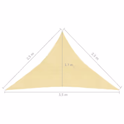 vidaXL Sunshade Sail 160 g/mÂ² Beige 2.5x2.5x3.5 m HDPE Garden Awning Sunscreen - Additional view 5