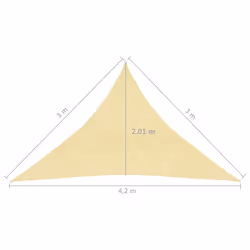 vidaXL Sunshade Sail 160 g/mÂ² Beige 3x3x4.2 m HDPE Garden Awning Sun Sail Tarp - Additional view 5