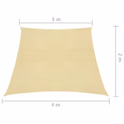 vidaXL Sunshade Sail 160 g/mÂ² Beige 3/4x2 m HDPE Outdoor Sunscreen Patio Shade - Additional view 5