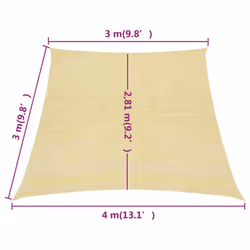 vidaXL Sunshade Sail Beige 3/4x3 m HDPE Patio Sunscreen Sail Tarp Shade Canopy - Additional view 5