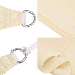 vidaXL Sunshade Sail 160 g/m? Cream 2.5x2.5 m HDPE - Additional view 5