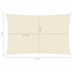 vidaXL Sunshade Sail 160 g/mÂ² Cream HDPE Outdoor Canopy Garden Patio Awning - Additional view 5