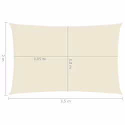 vidaXL Sunshade Sail 160 g/mÂ² Cream HDPE Outdoor Canopy Garden Patio Awning - Additional view 5