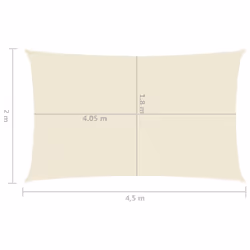 vidaXL Sunshade Sail 160 g/mÂ² Cream HDPE Outdoor Canopy Garden Patio Awning - Additional view 5