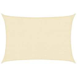 vidaXL Sunshade Sail 160 g/mÂ² Cream 2.5x3.5 m HDPE Garden Patio Canopy Awning