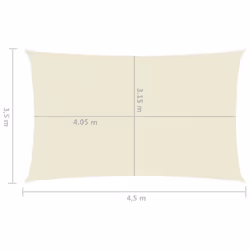 vidaXL Sunshade Sail 160 g/mÂ² Cream 3.5x4.5 m HDPE Garden Patio Canopy Awning - Additional view 5