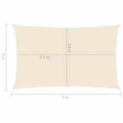 vidaXL Sunshade Sail 160 g/mÂ² Cream 4x7 m HDPE Garden Patio Canopy Awning - Additional view 5