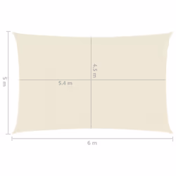 vidaXL Sunshade Sail 160 g/mÂ² Cream 5x6 m HDPE Patio Balcony Sunscreen Canopy - Additional view 5