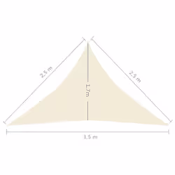 vidaXL Sunshade Sail 160 g/mÂ² Cream 2.5x2.5x3.5 m HDPE Patio Sunscreen Canopy - Additional view 5