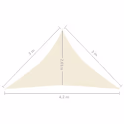 vidaXL Sunshade Sail 160 g/mÂ² Cream HDPE Outdoor Canopy Garden Patio Awning - Additional view 5