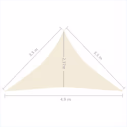 vidaXL Sunshade Sail 160 g/mÂ² Cream HDPE Outdoor Canopy Garden Patio Awning - Additional view 5