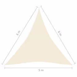 vidaXL Sunshade Sail 160 g/mÂ² Cream 5x6x6 m HDPE Balcony Sunscreen Canopy