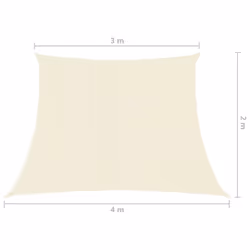 vidaXL Sunshade Sail 160 g/mÂ² Cream 3/4x2 m HDPE Balcony Sunscreen Canopy