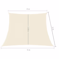 vidaXL Sunshade Sail 160 g/mÂ² Cream 4/5x3 m HDPE Balcony Sunscreen Canopy - Additional view 5