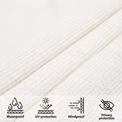 vidaXL Sunshade Sail 160 g/mÂ² HDPE Patio Sunscreen Outdoor Canopy Party Tent - white, 2.5 x 2.5 m - Additional view 5